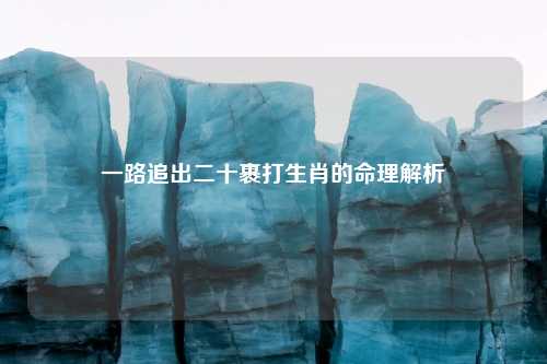 一路追出二十裹打生肖的命理解析