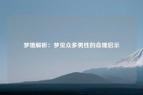 梦境解析：梦见众多男性的命理启示