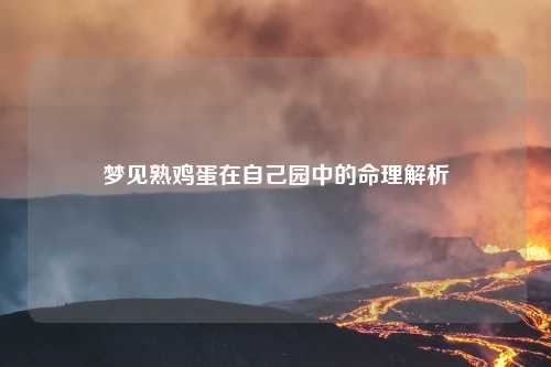 梦见熟鸡蛋在自己园中的命理解析