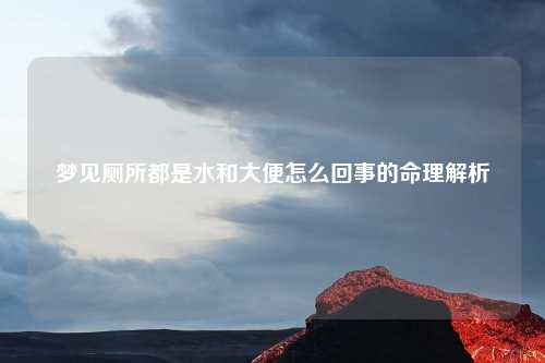 梦见厕所都是水和大便怎么回事的命理解析