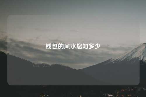钱包的风水您知多少